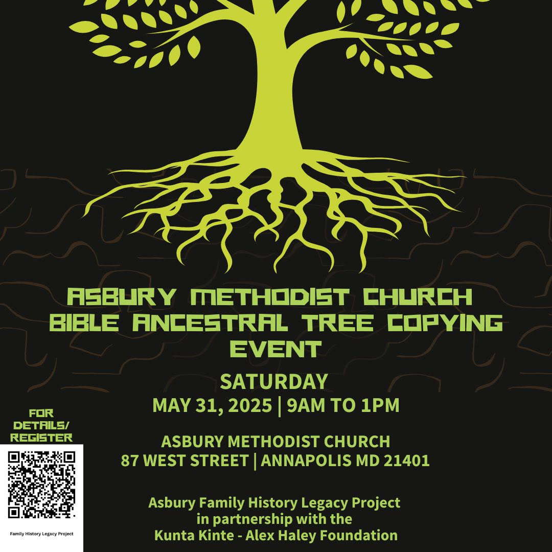 Asbury Methodist Church: Bible Ancestral Tree Copying Event